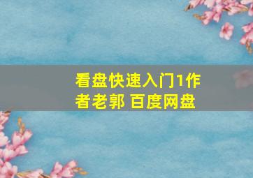 看盘快速入门1作者老郭 百度网盘